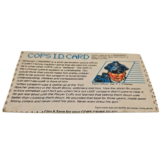 Hasbro Cops N' Crooks Longarm Crime File Card ONLY Vintage 1988 Game Piece READ - Picture 1 of 5